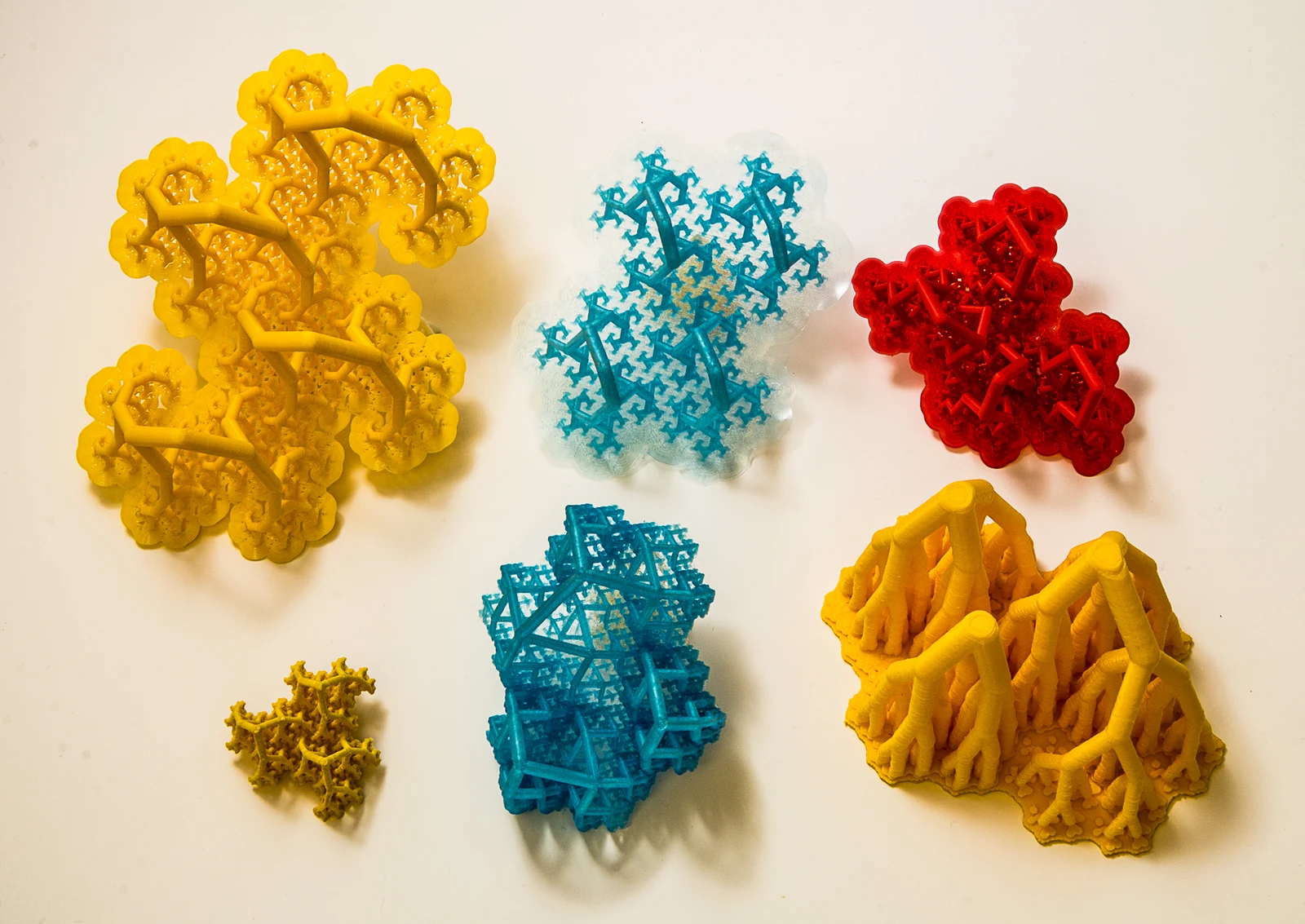 A collection of branching mathematical forms from the Fractal Arboretum.
