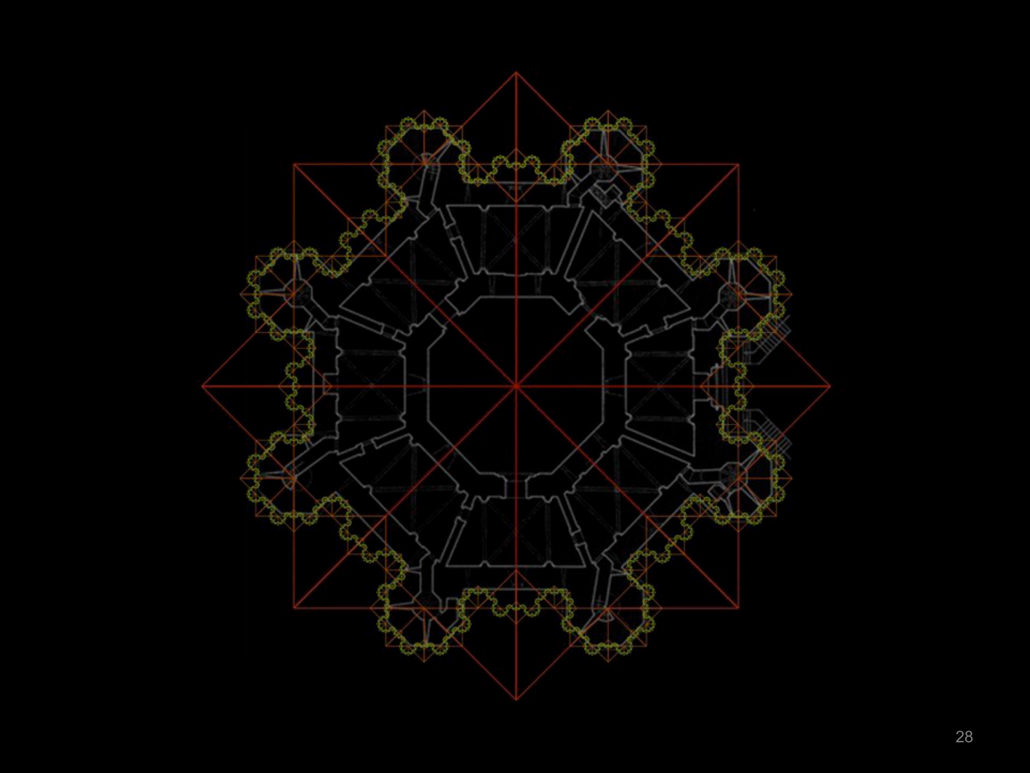 Slide 28: Symmetric Fractal Trees H. GÖTZE ⎯ Castel del Monte, Gestalt und Symbol der Architektur Friedrichs II. 3. Auflage Prestel, München 1991 1991, Dr. Susanne Krömker ￼
